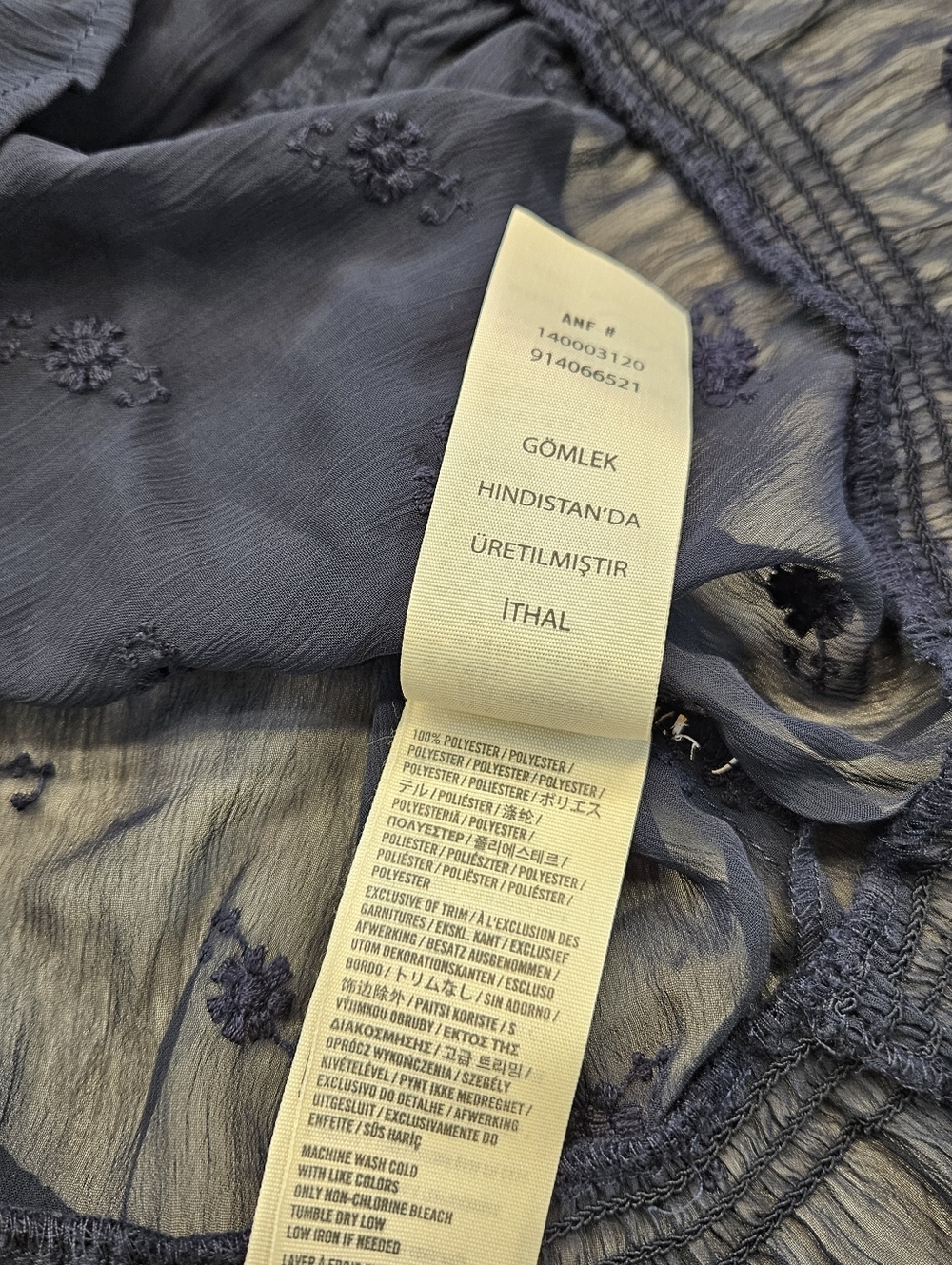 Abercrombie & Fitch Sheer Button Ruffle Cardigan Blouse Medium NWT $68 Retail - Picture 9 of 10